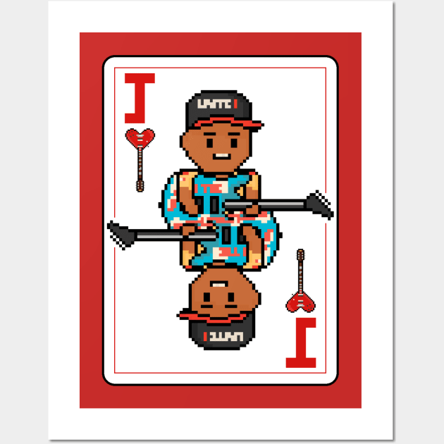 Pixelrockstars Jack of Hearts Playing Card Wall Art by gkillerb